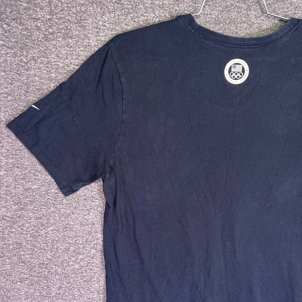 Nike Shirt Men M Navy USA Olympic Eagle Graphic Athletic Cut Casual Short Sleeve